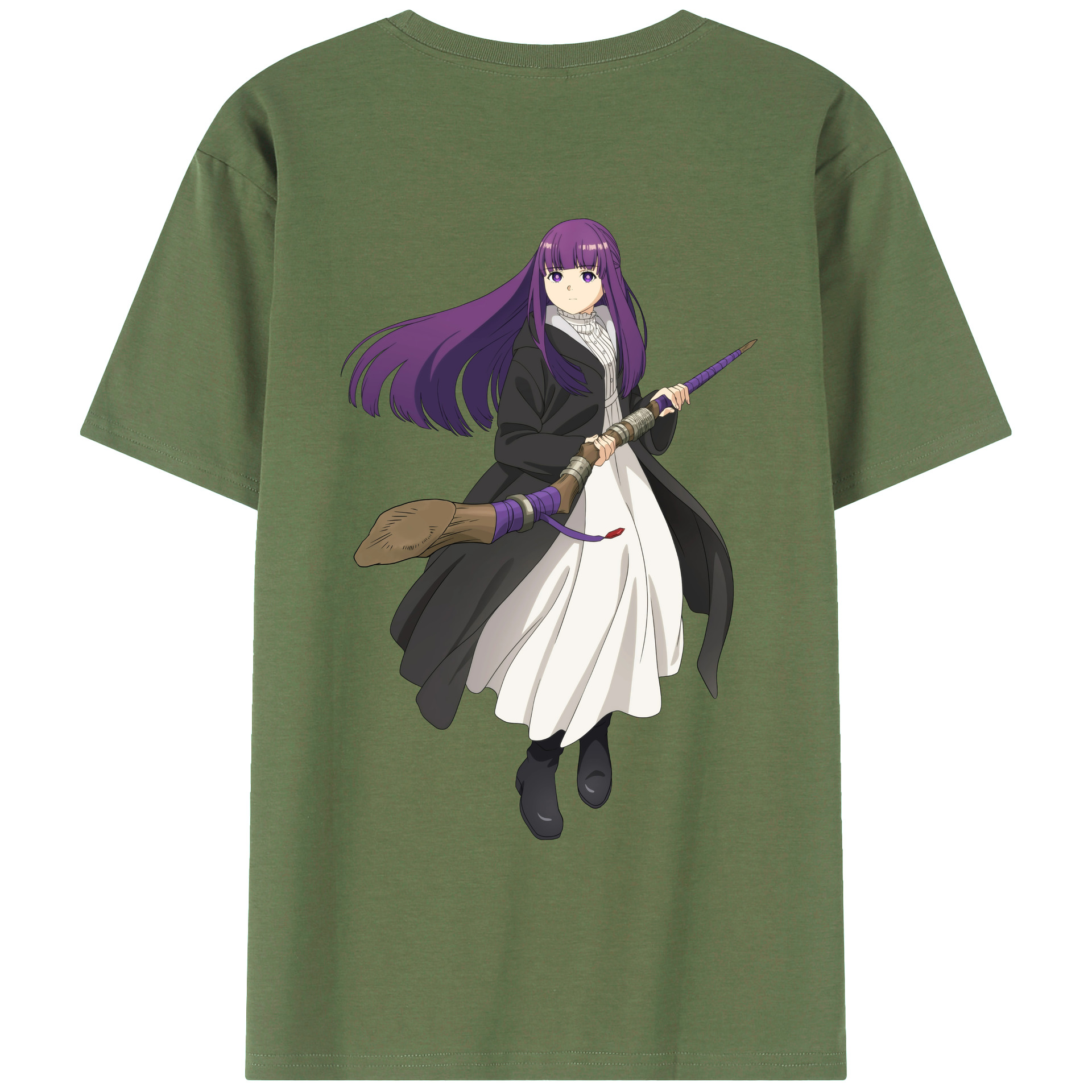 （画像用） 葬送のフリーレン Frieren 綿100％ メンズ半袖Tシャツ（バックプリント） 通気性